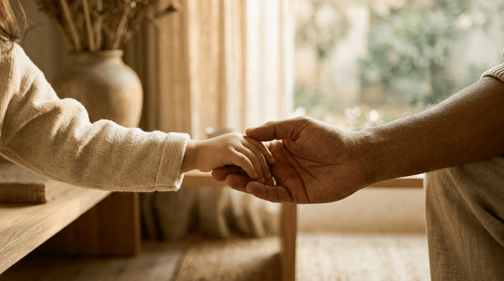 Soft, warm photograph of natural light through a window